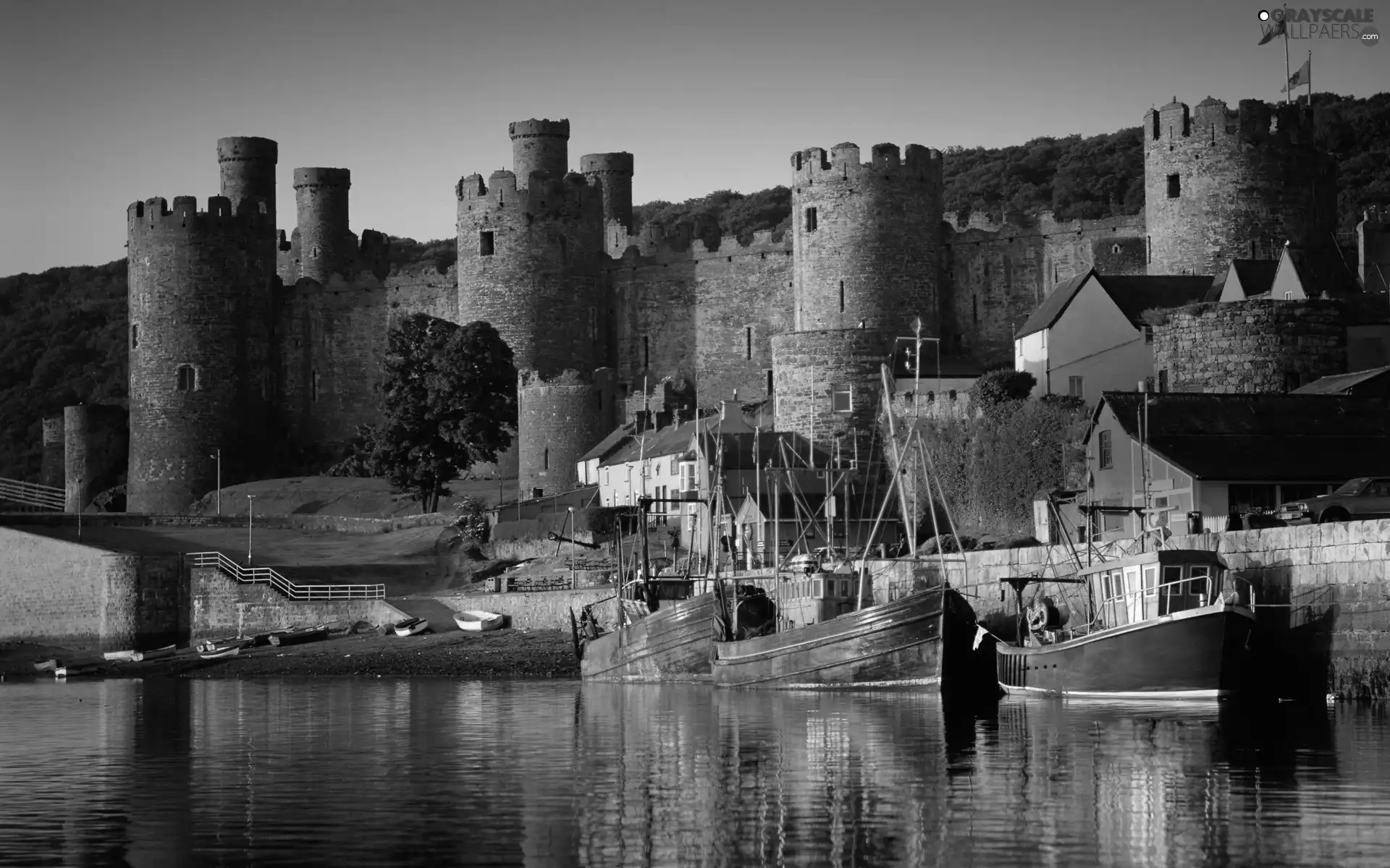 water, Cutters, Castle, boats