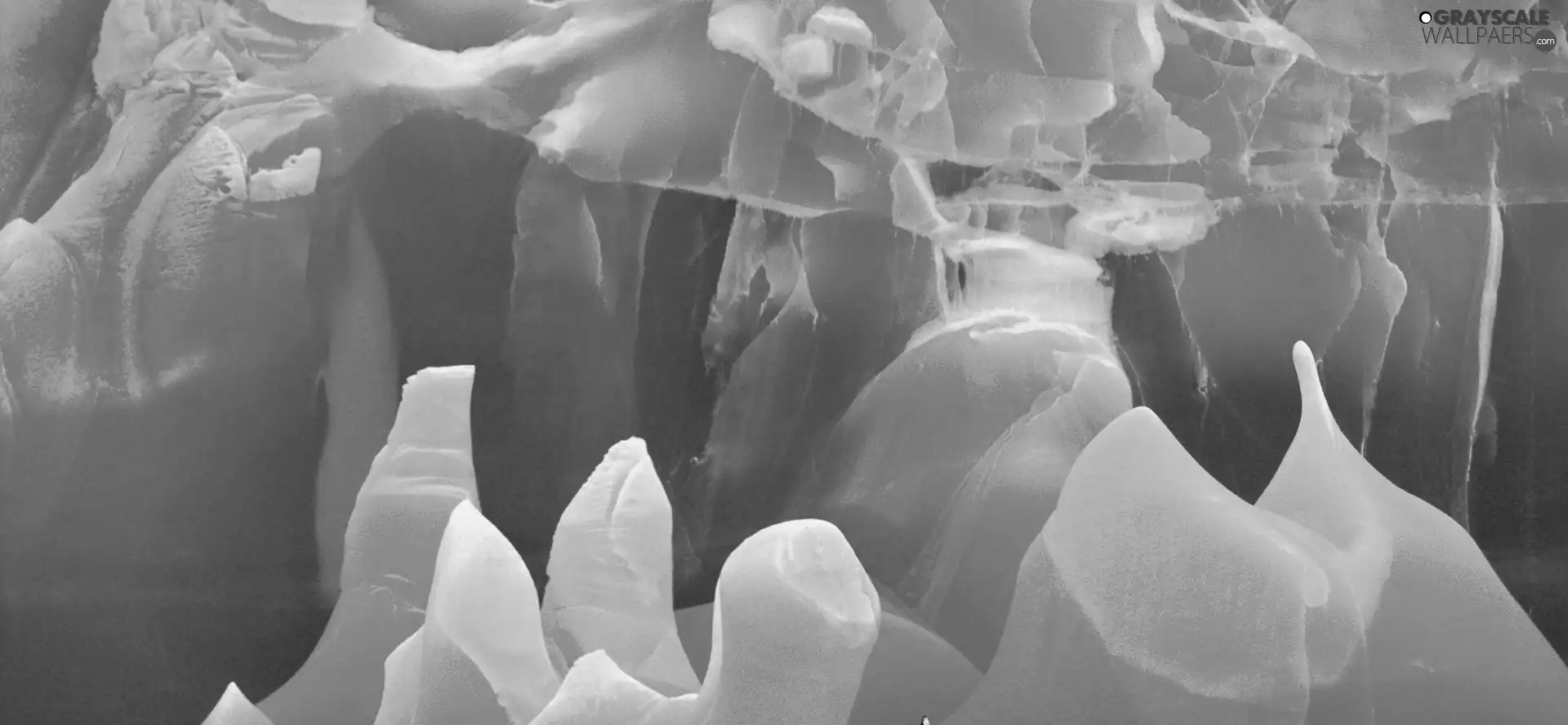 Mountains, Antarctica, cave, ice