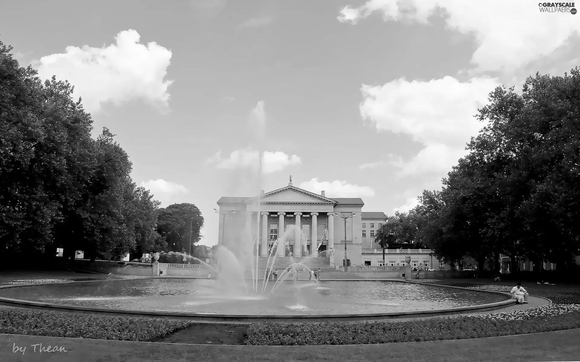 centre, fountain, Poznań