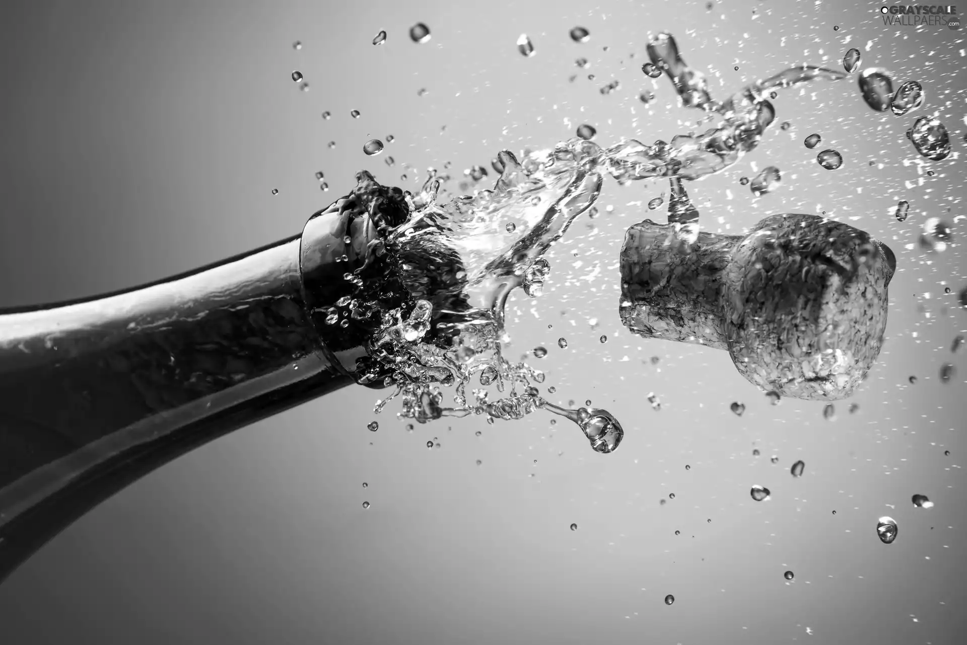 Bottle, Spattering, Champagne, cork
