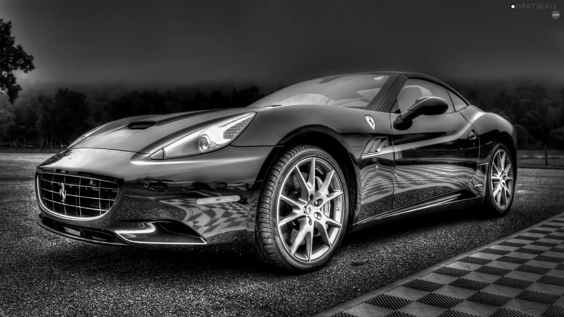 checkerboard, HDR, Ferrari