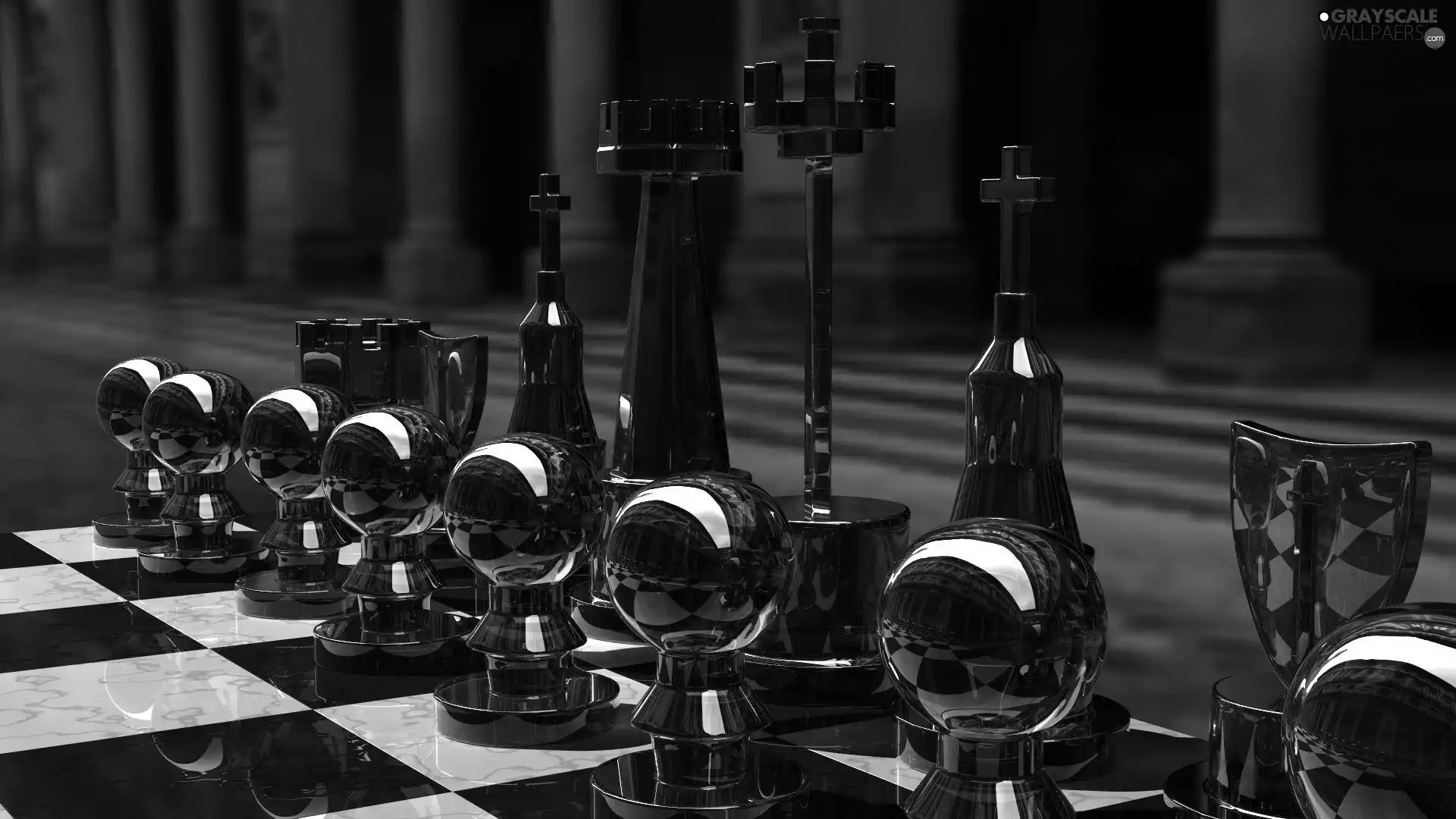 checkerboard, chess, glass