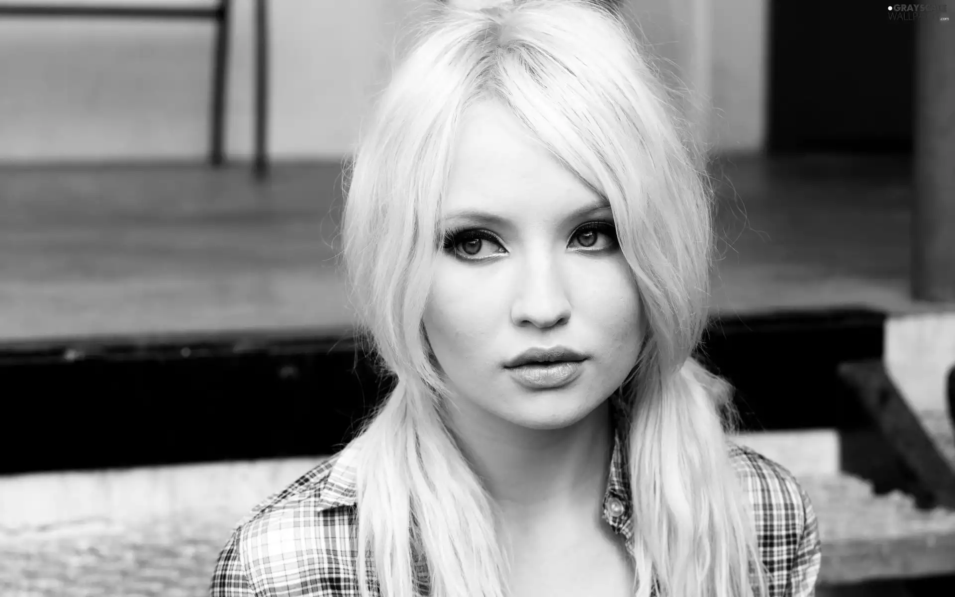 ##, checkered, Blonde, tunic, Emily Browning