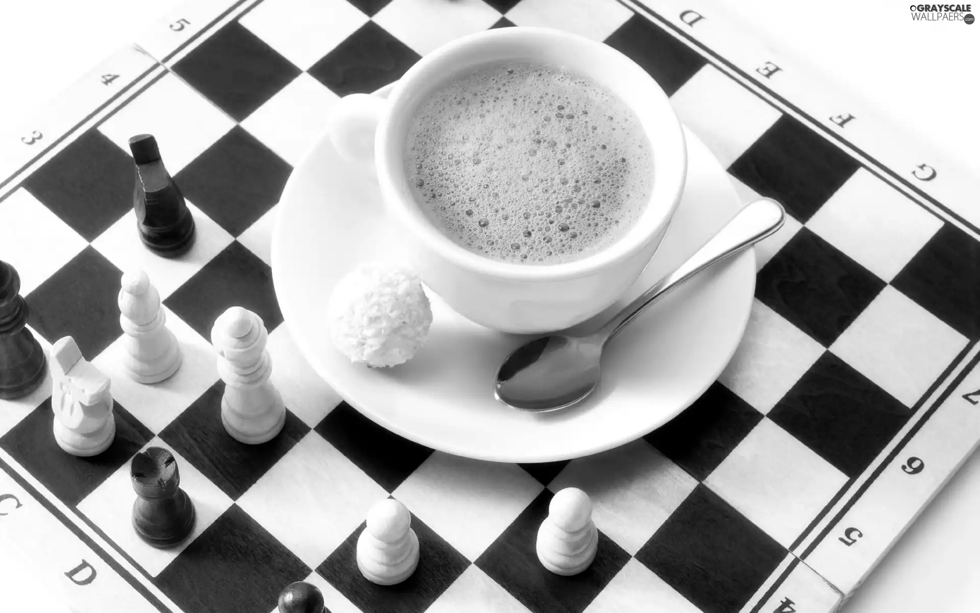 chess, cup, coffee