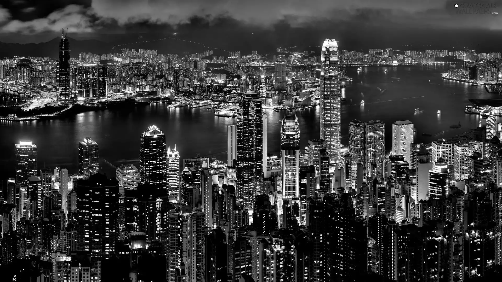 Hong, night, China, Kong