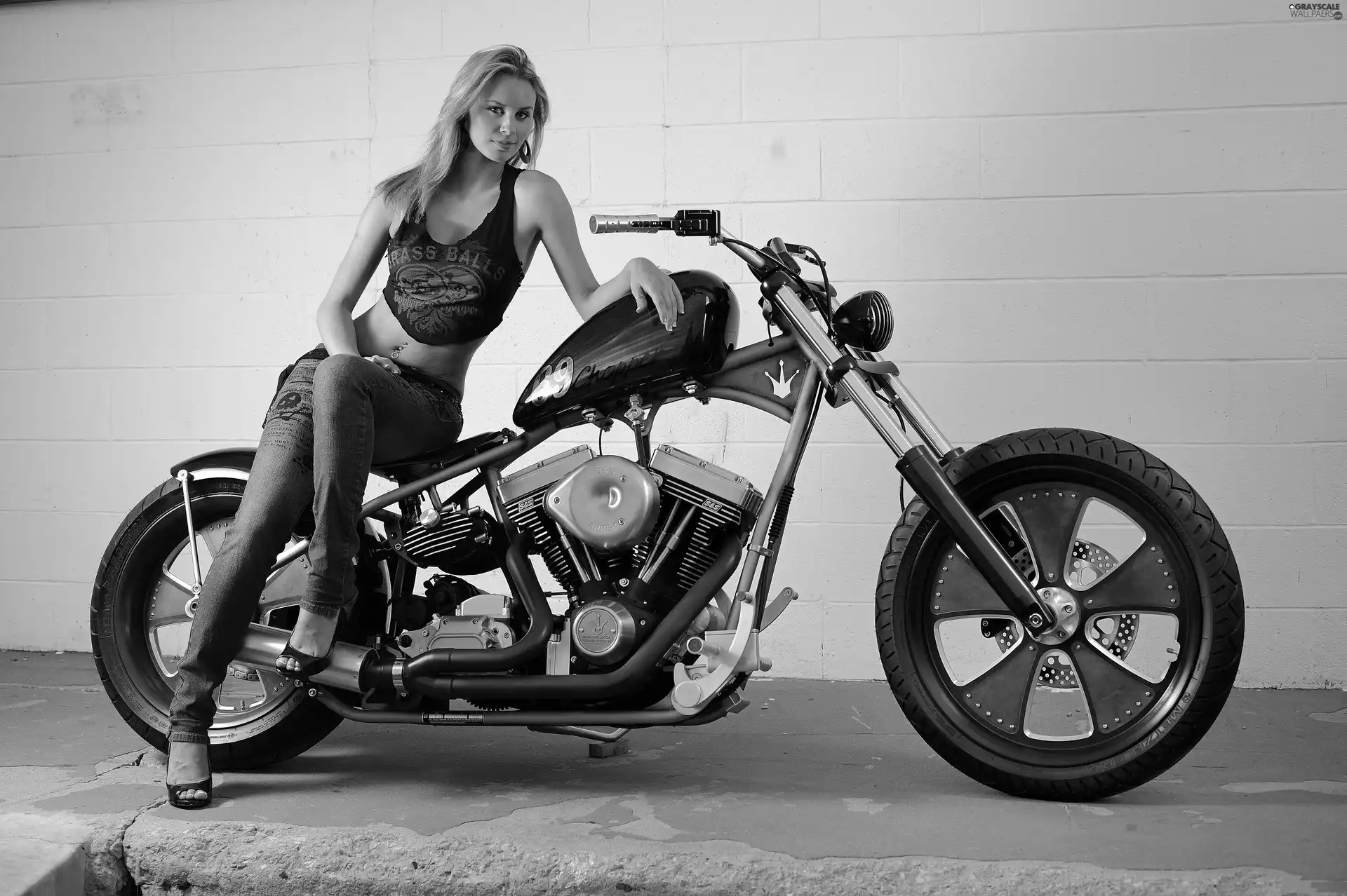 Chopper, Women, Motorbike