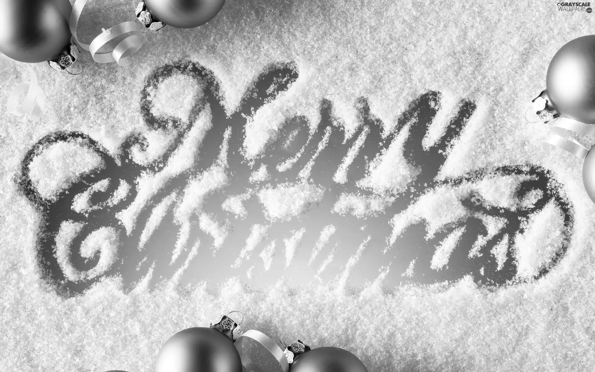 baubles, snow, christmas, text