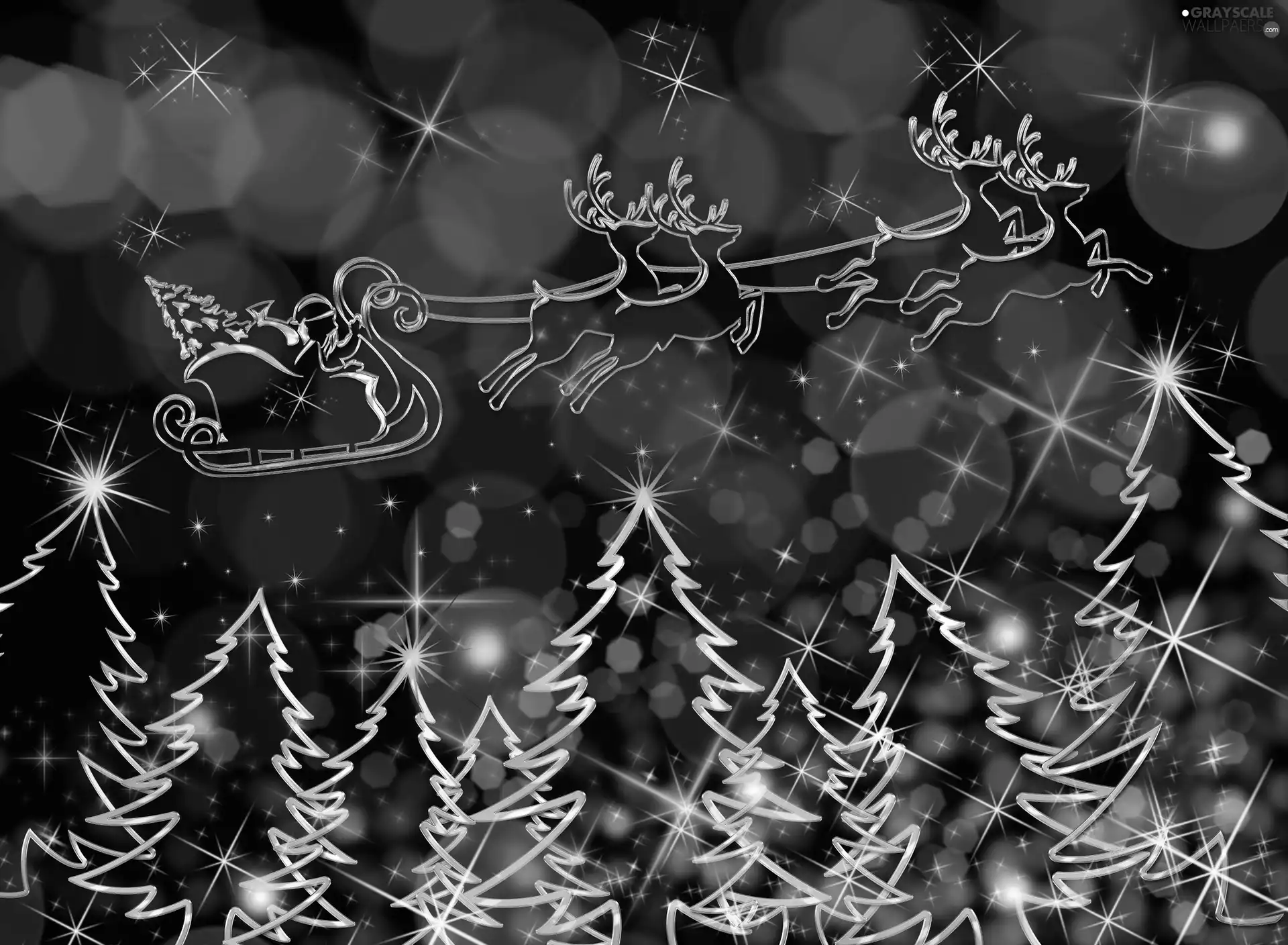 Christmas, reindeer, christmas, sleigh