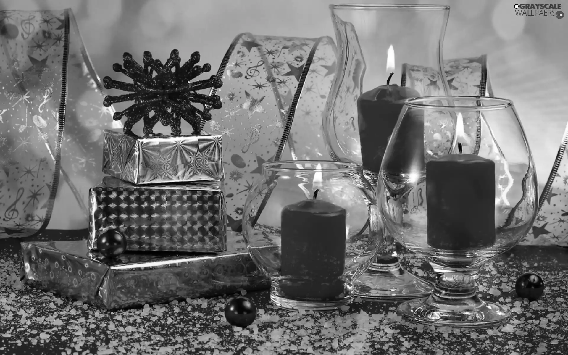 decoration, Red, glass, Candles, gifts, Christmas, Lanterns