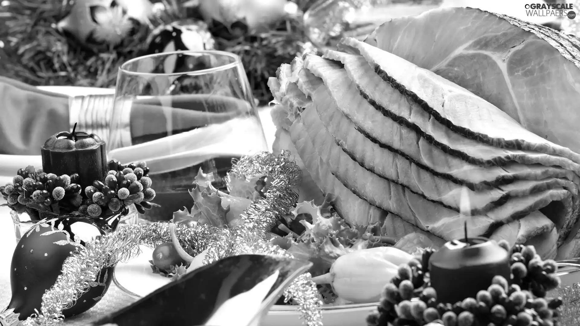 ham, Wreaths, Christmas, vegetables