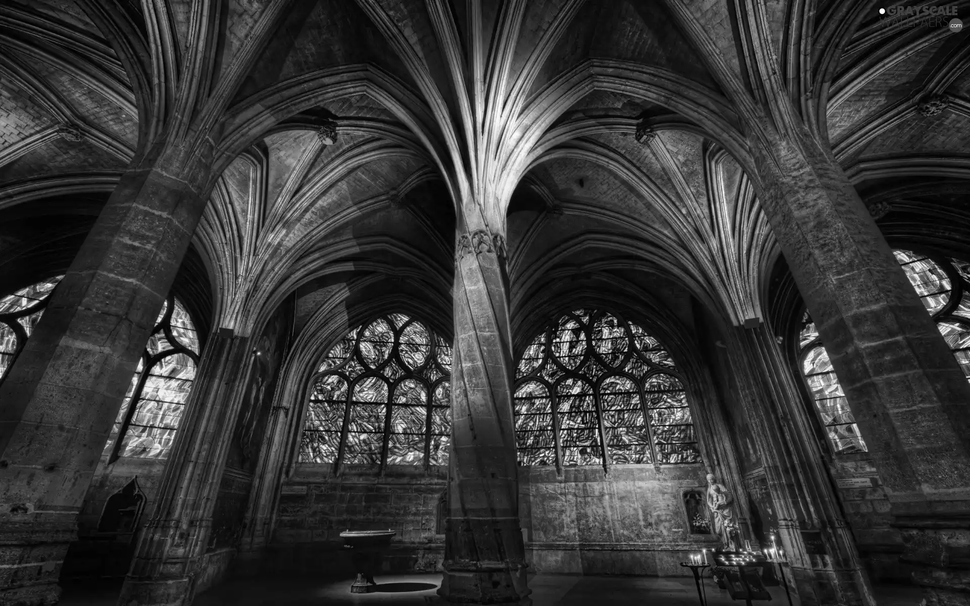 stained glass, interior, Church