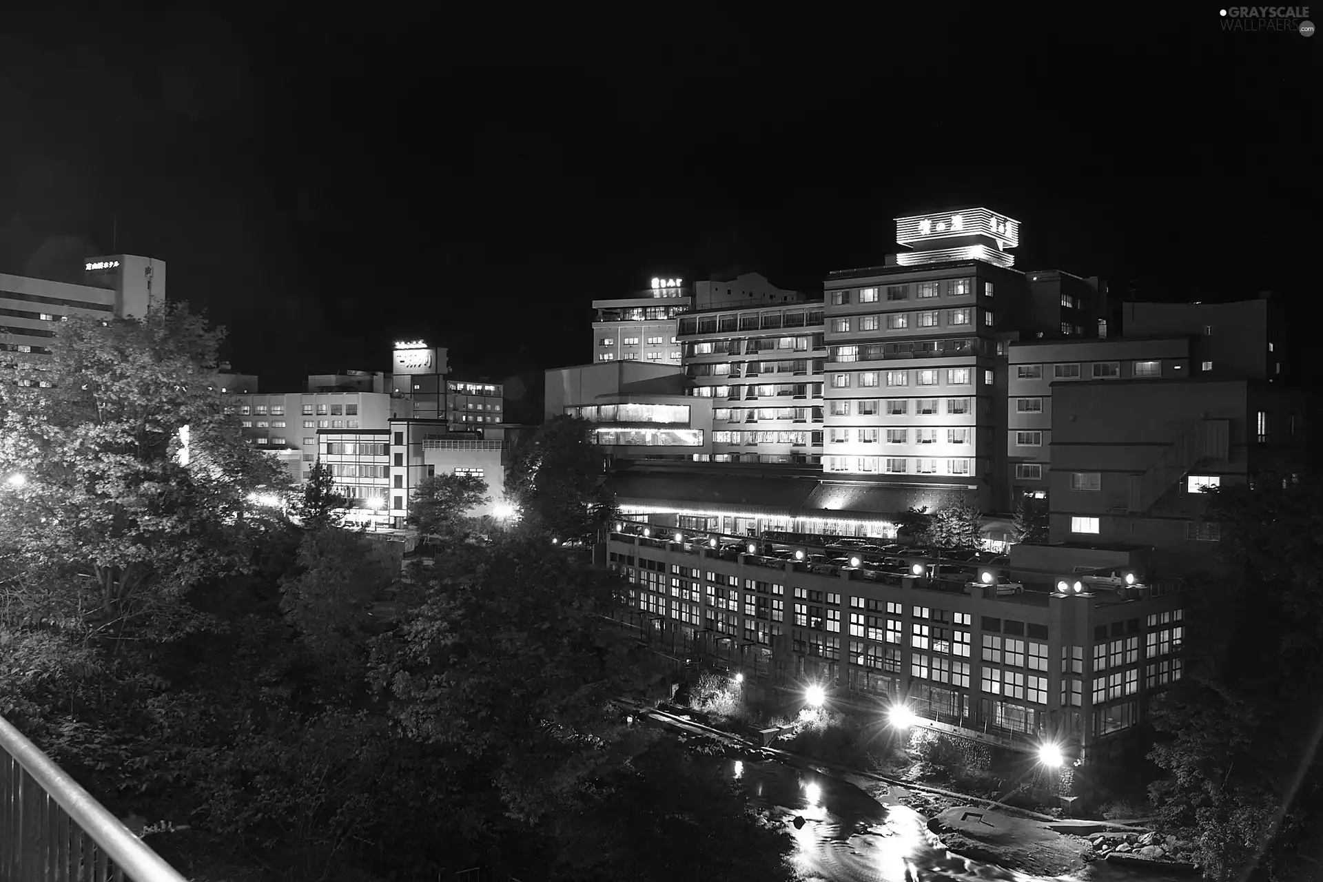 buildings, Sapporo, City at Night