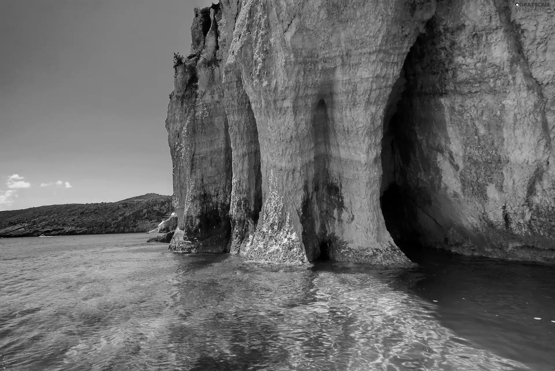 cliff, sea, rocks