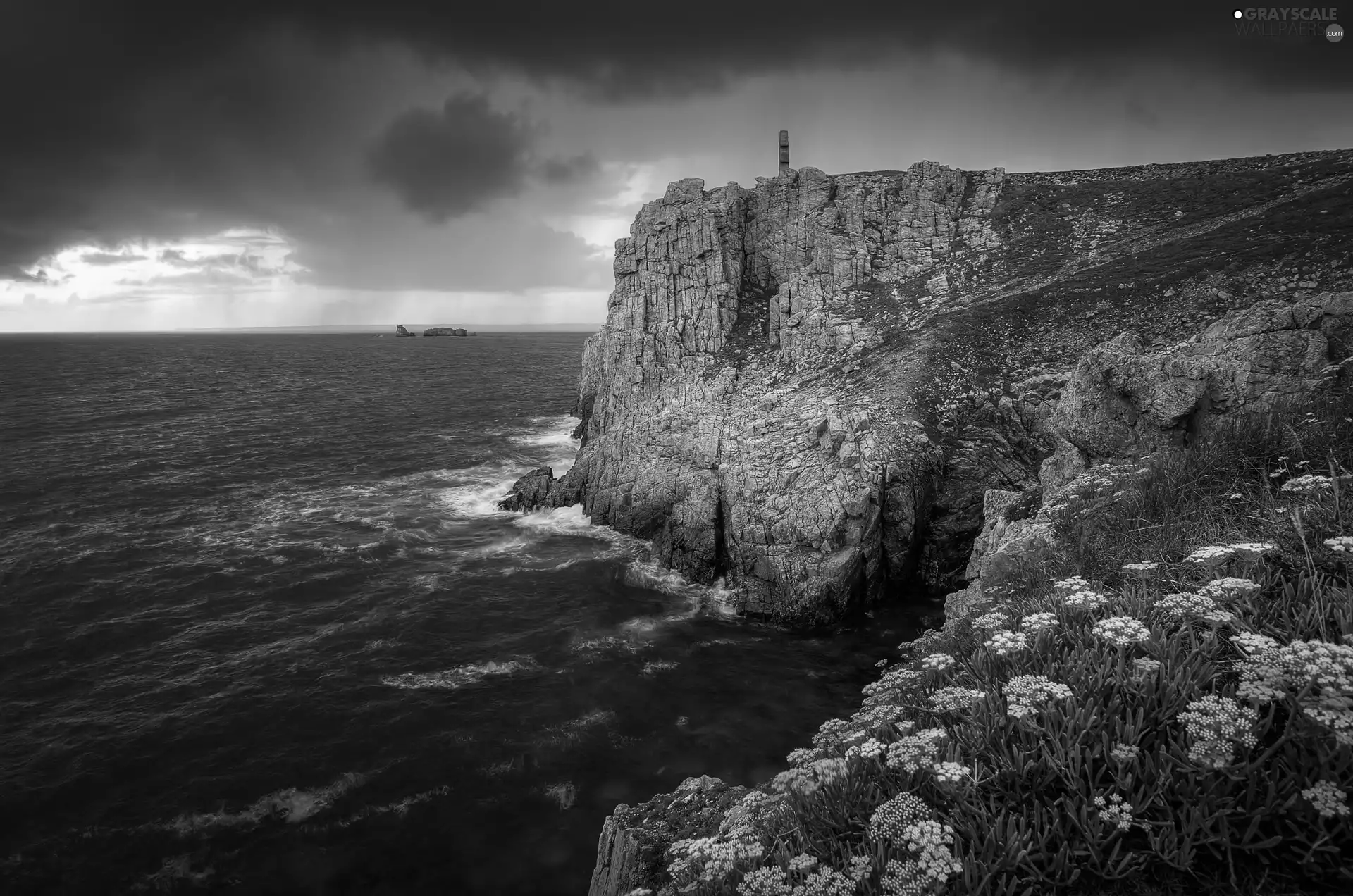 sea, Coast, cliff, rocks