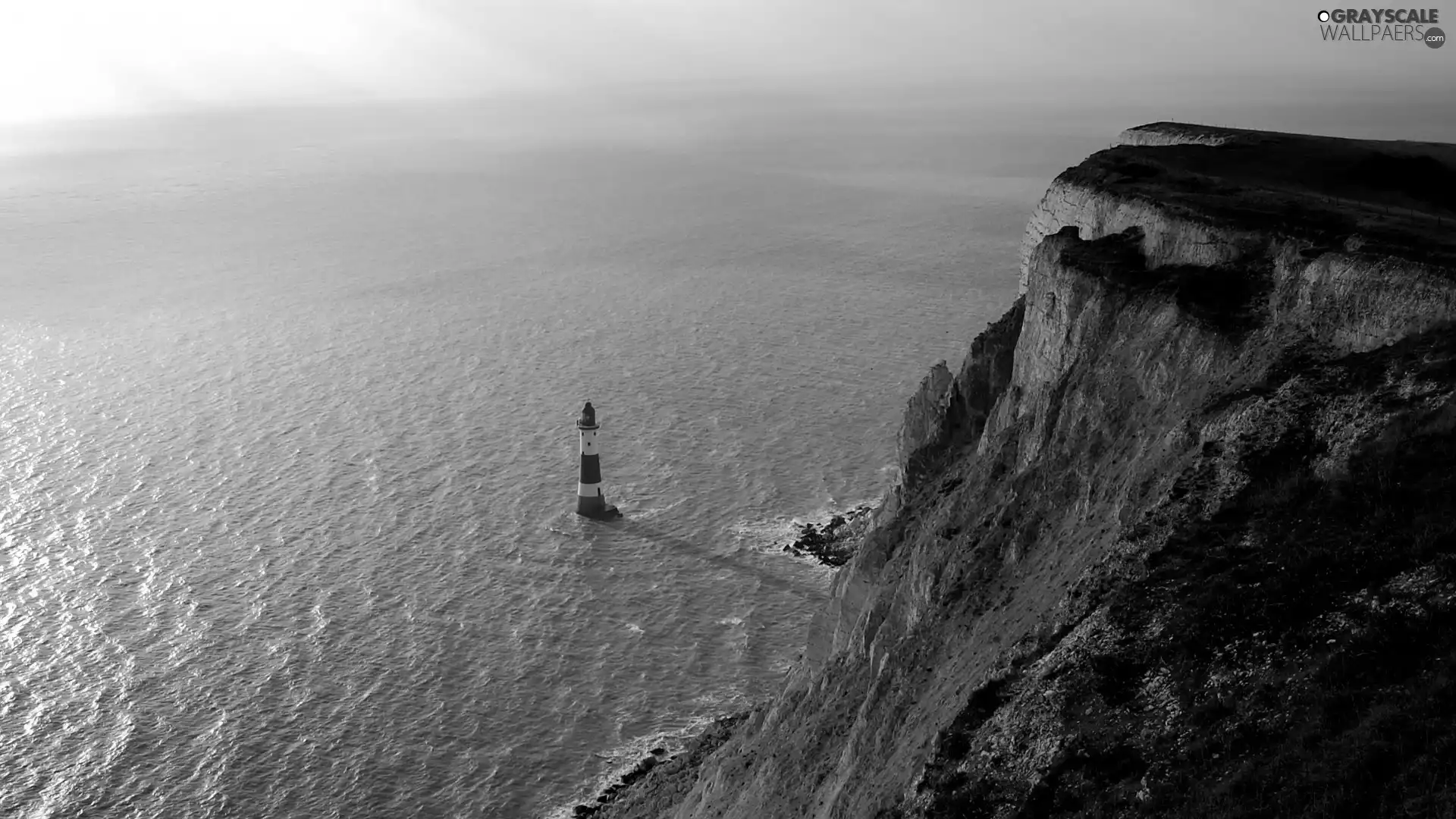 sea, maritime, cliff, Lighthouse