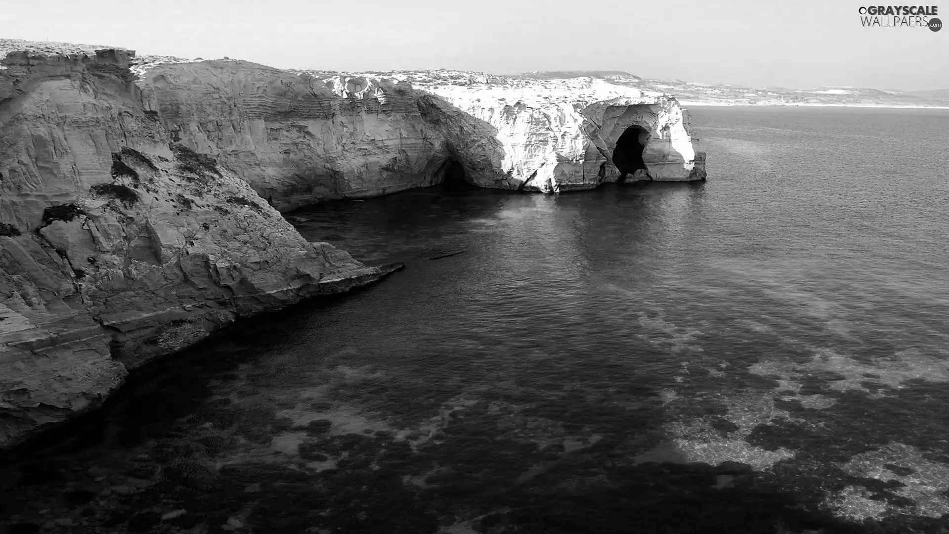 cliff, rocks, sea