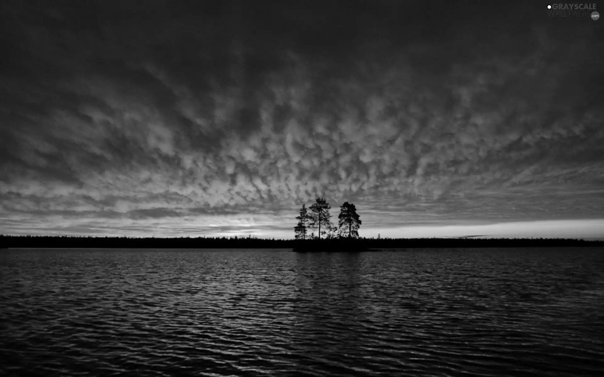 west, lake, Cloud, sun