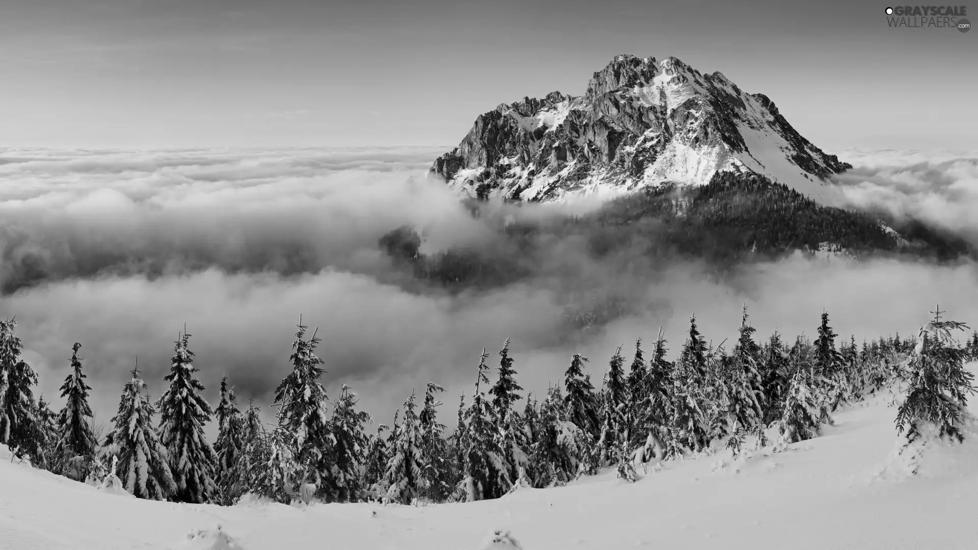 cloud, winter, Mountains, ##, mount