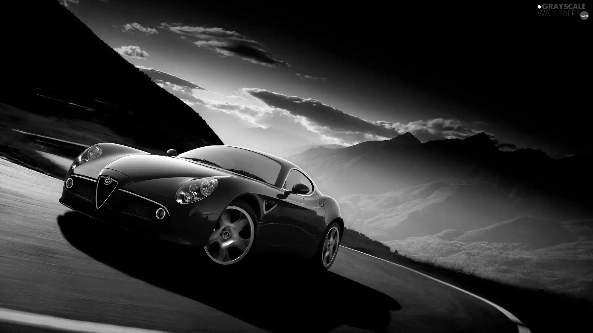 red hot, Way, clouds, Alfa Romeo