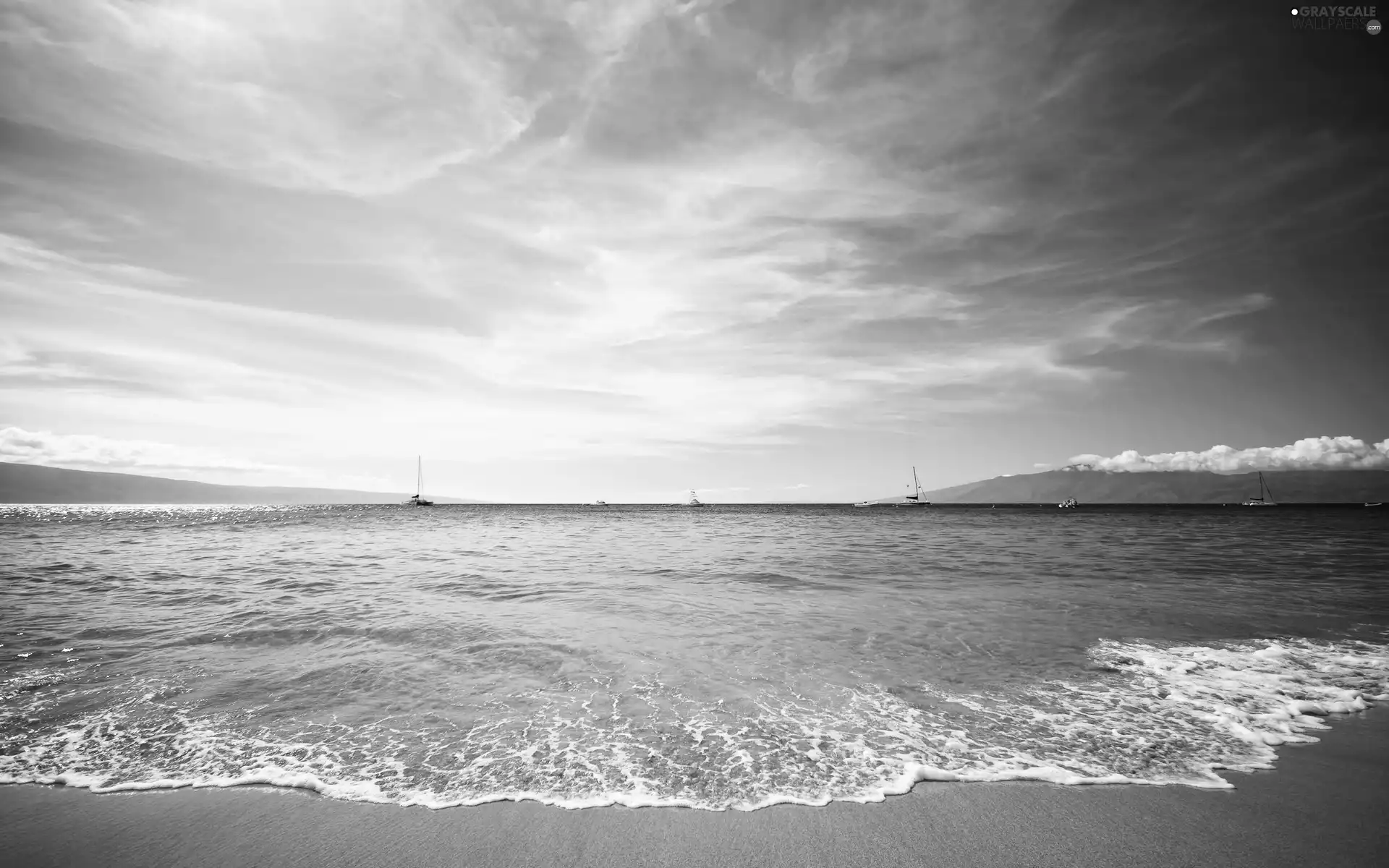 Beaches, coast, clouds, sea