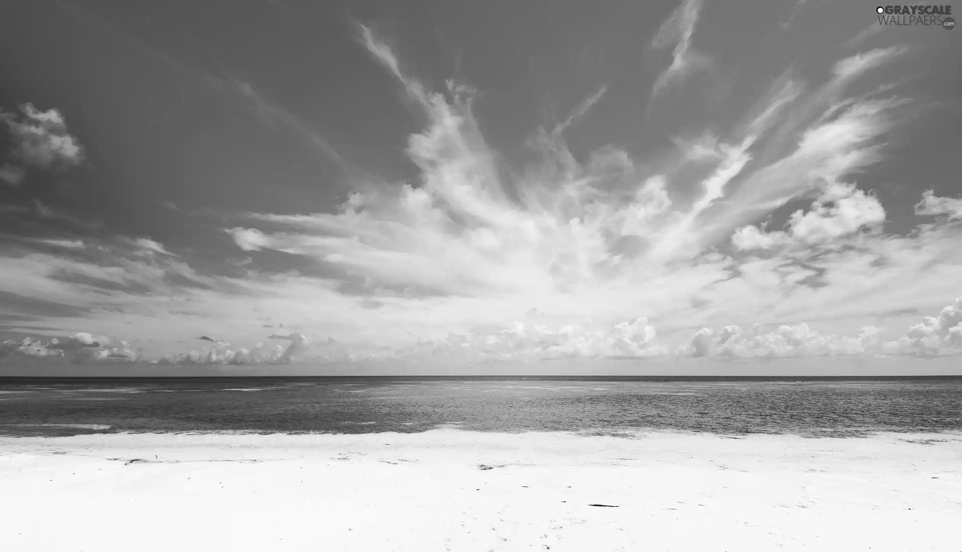 clouds, sea, Beaches