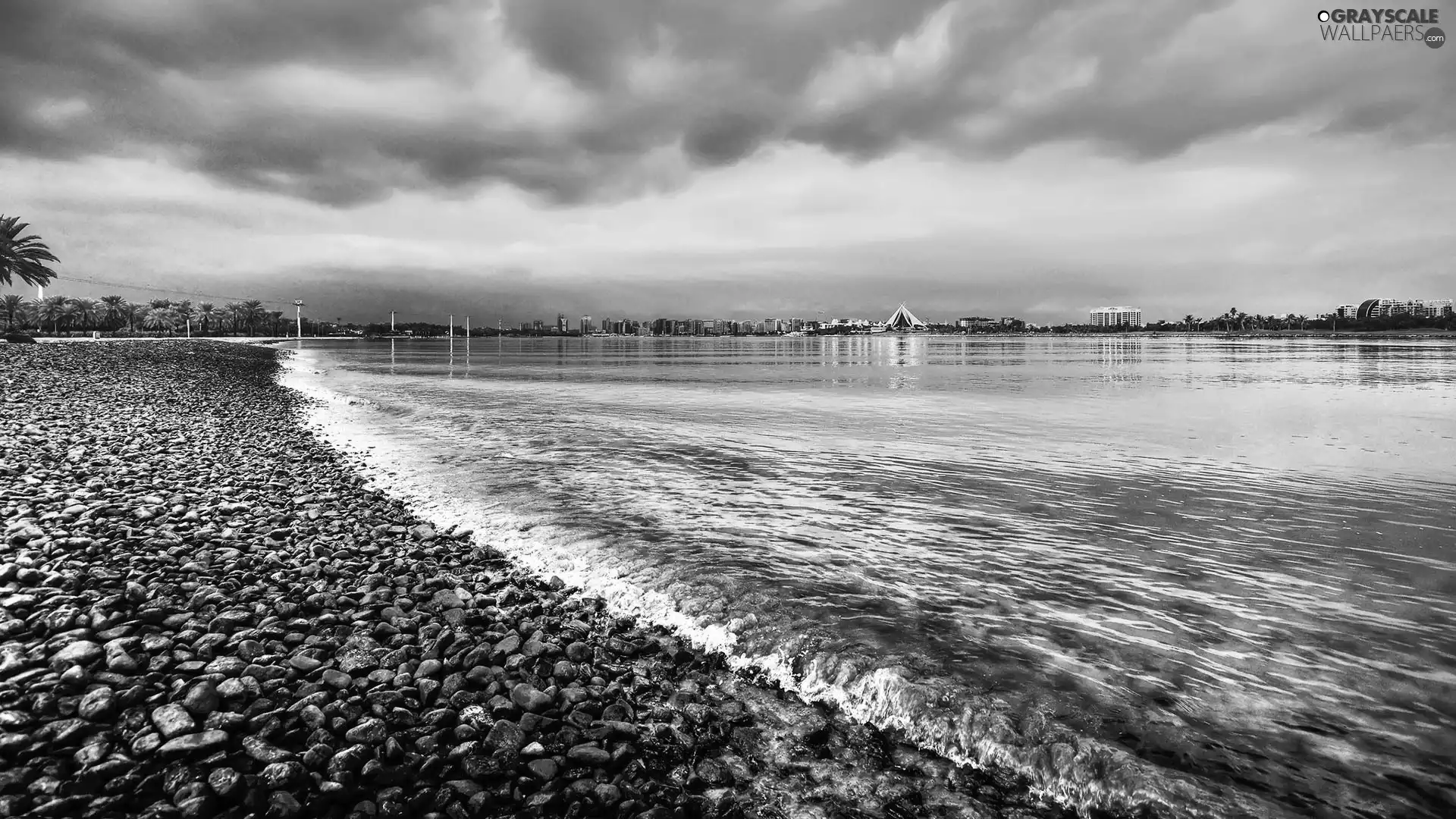 clouds, lake, color