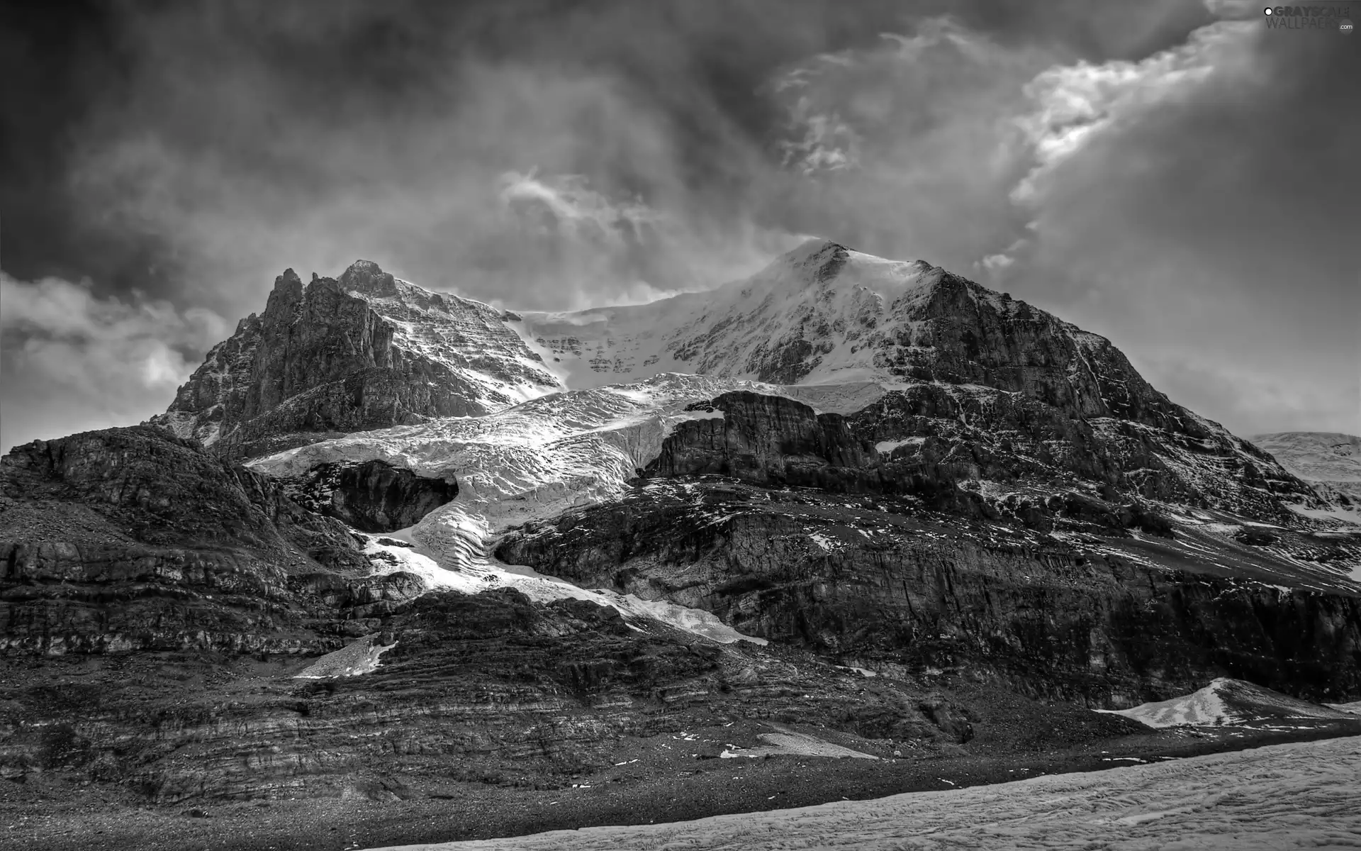 Mountains, clouds