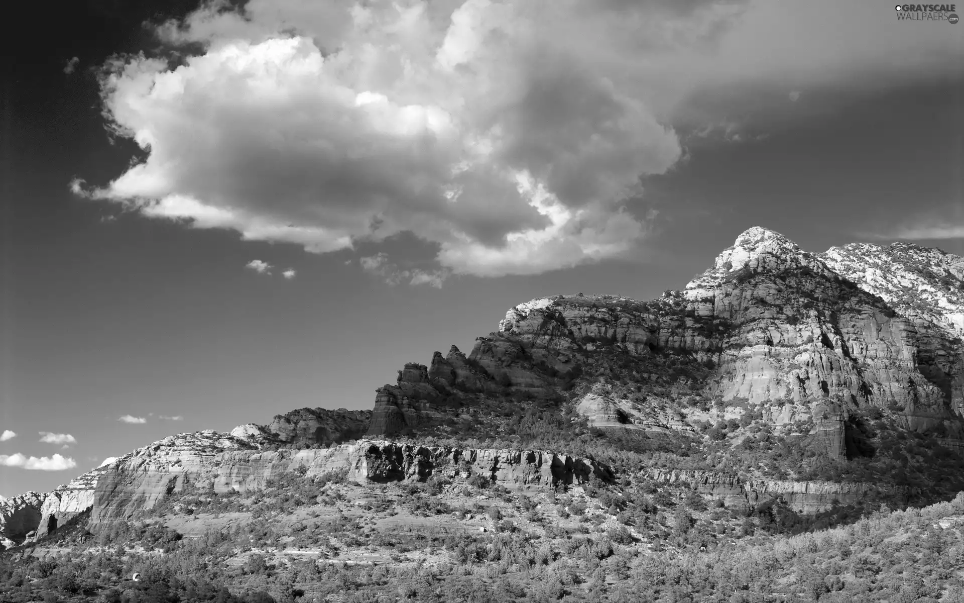 clouds, Rocky, Mountains