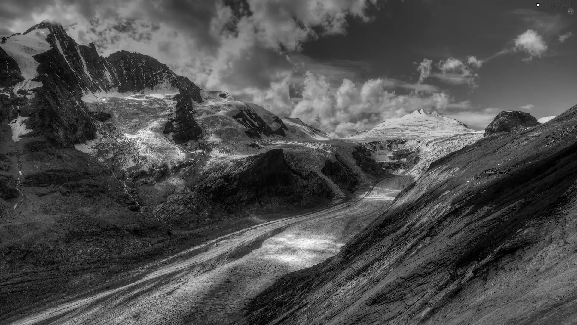 clouds, Mountains, peaks