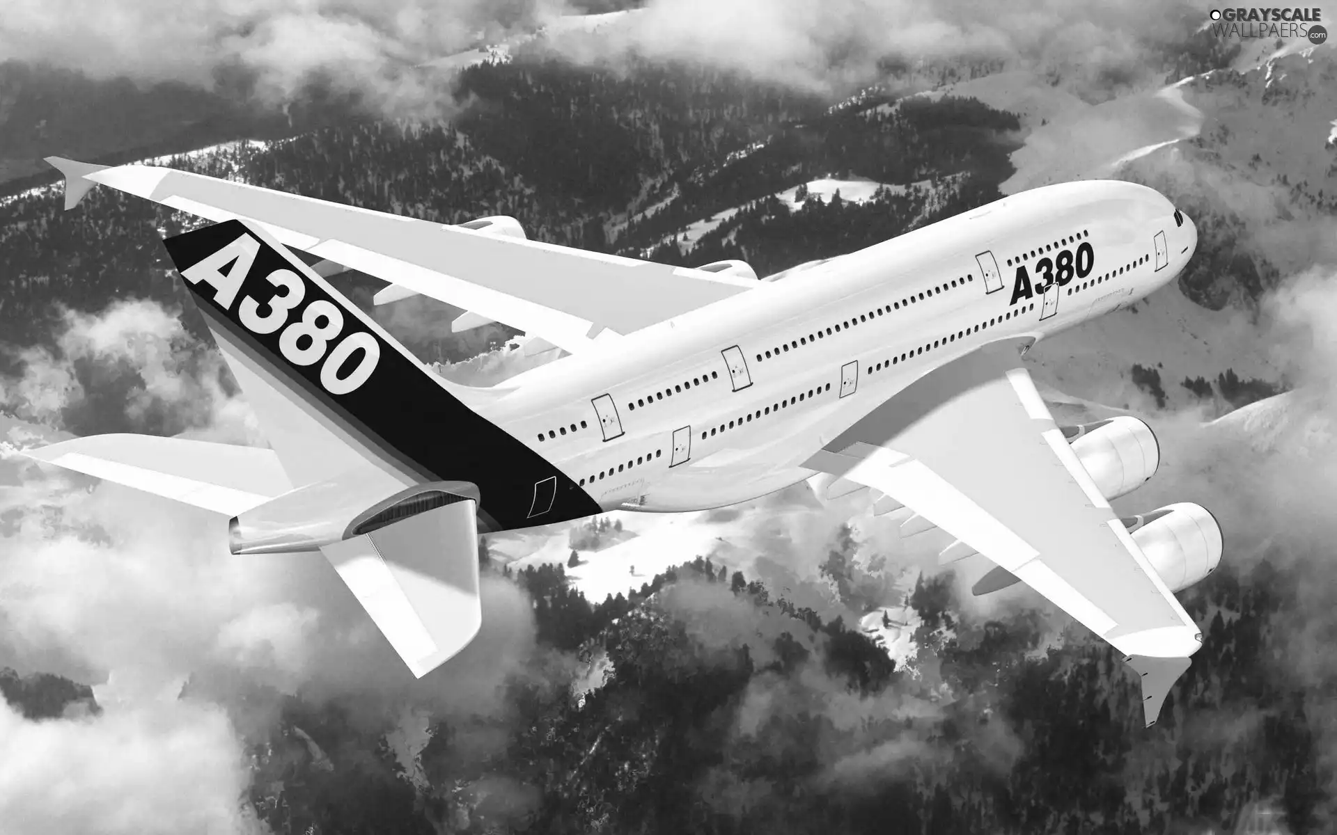 plane, Mountains, clouds, passenger