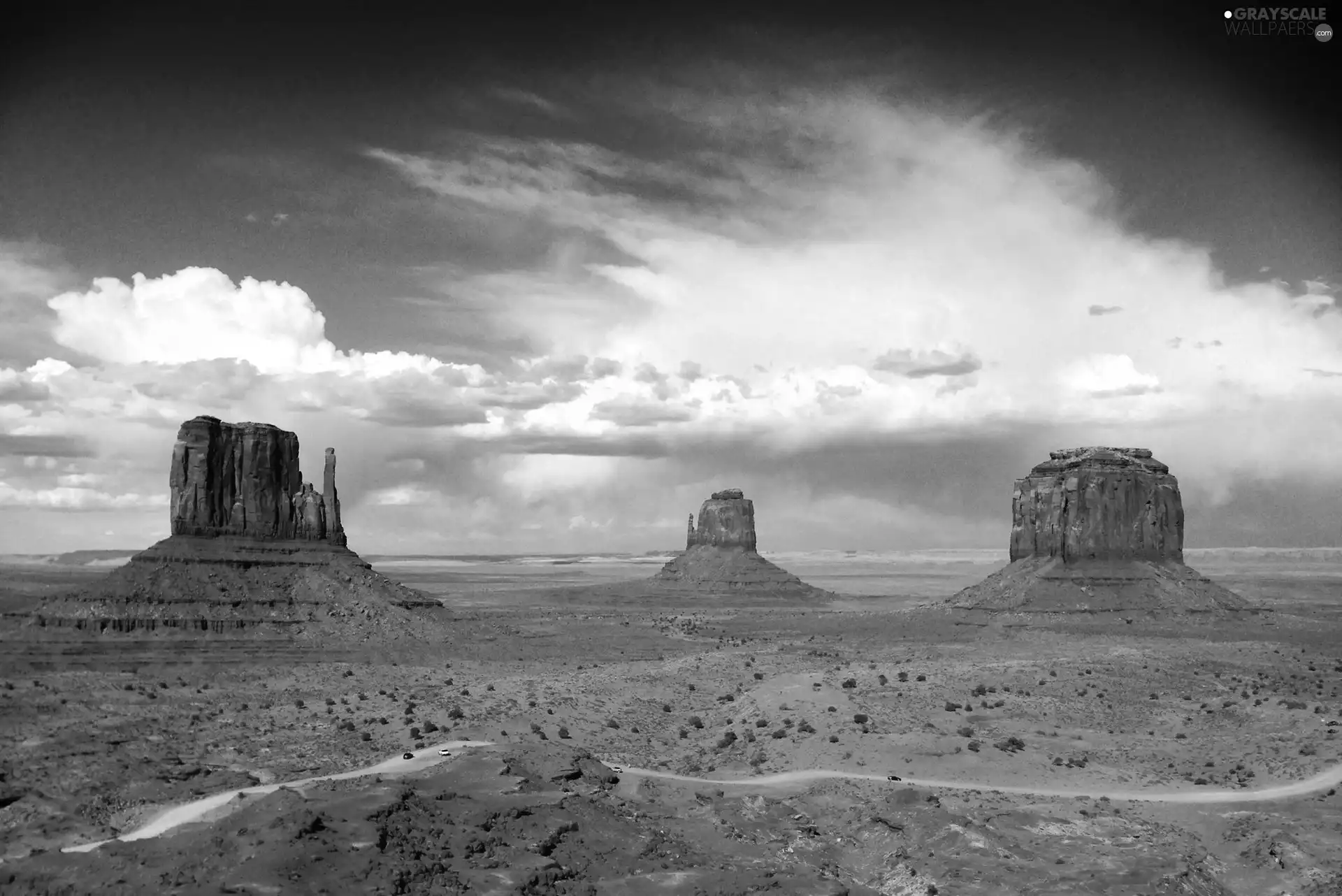 rocks, clouds