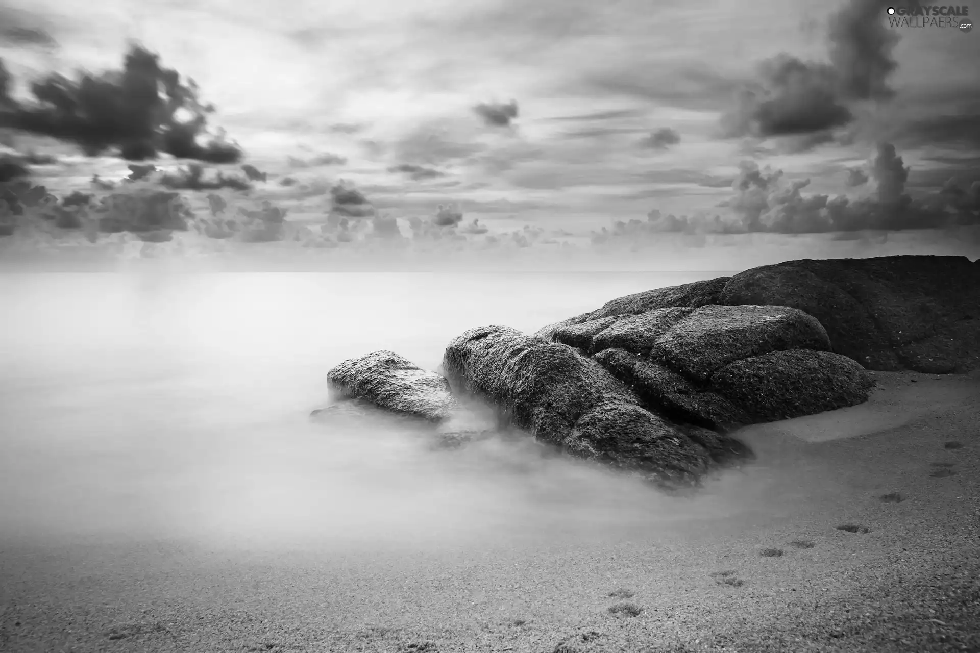 clouds, Stones, Sand