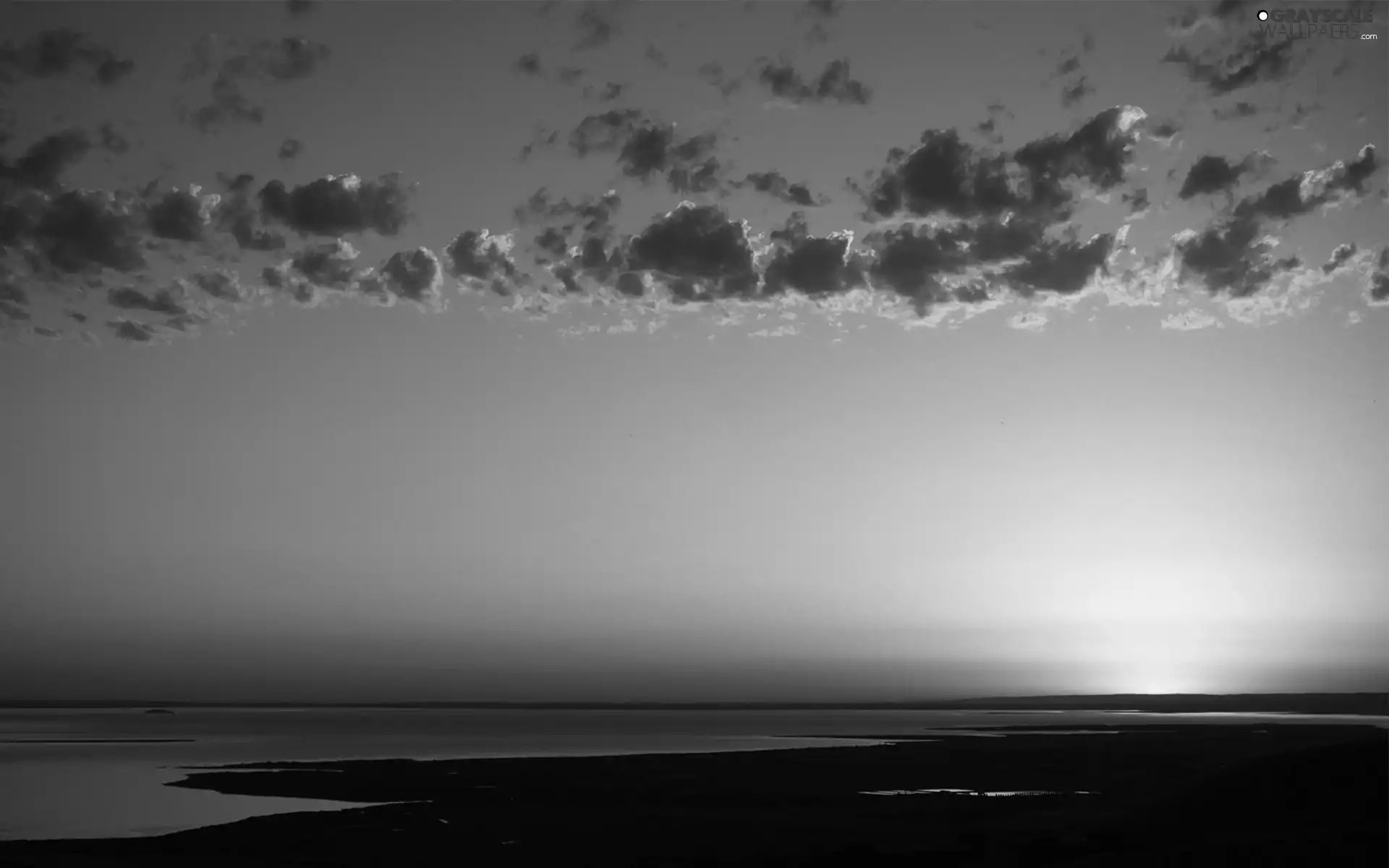 clouds, Coast, sea