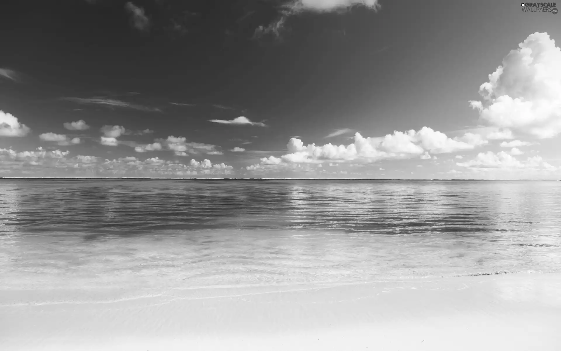 sea, horizon, clouds, coast