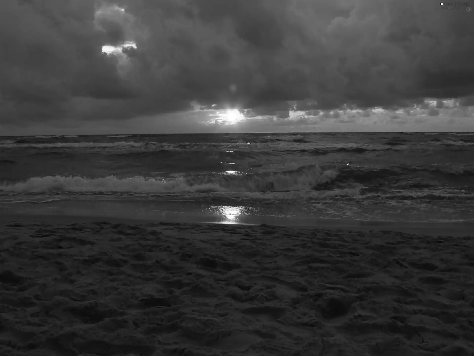 sea, Great Sunsets, clouds, Baltic