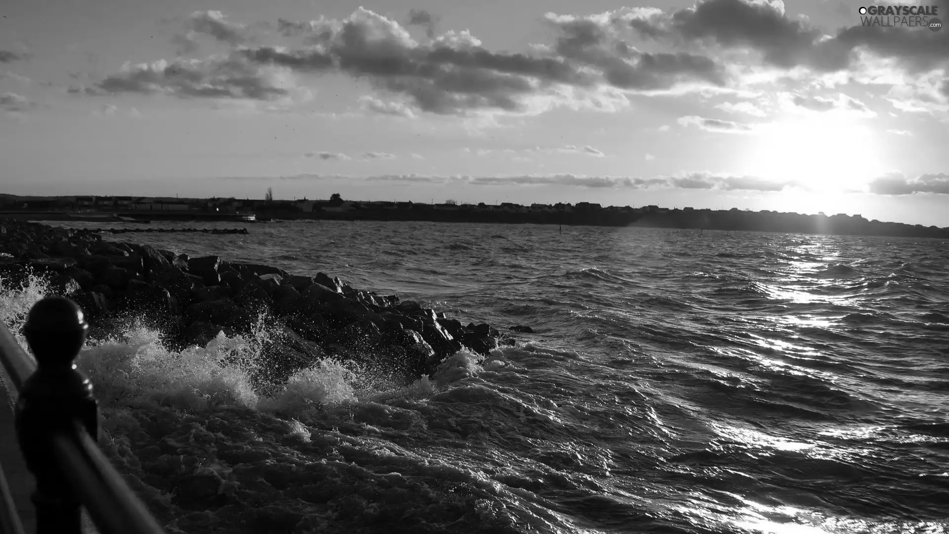 sea, clouds