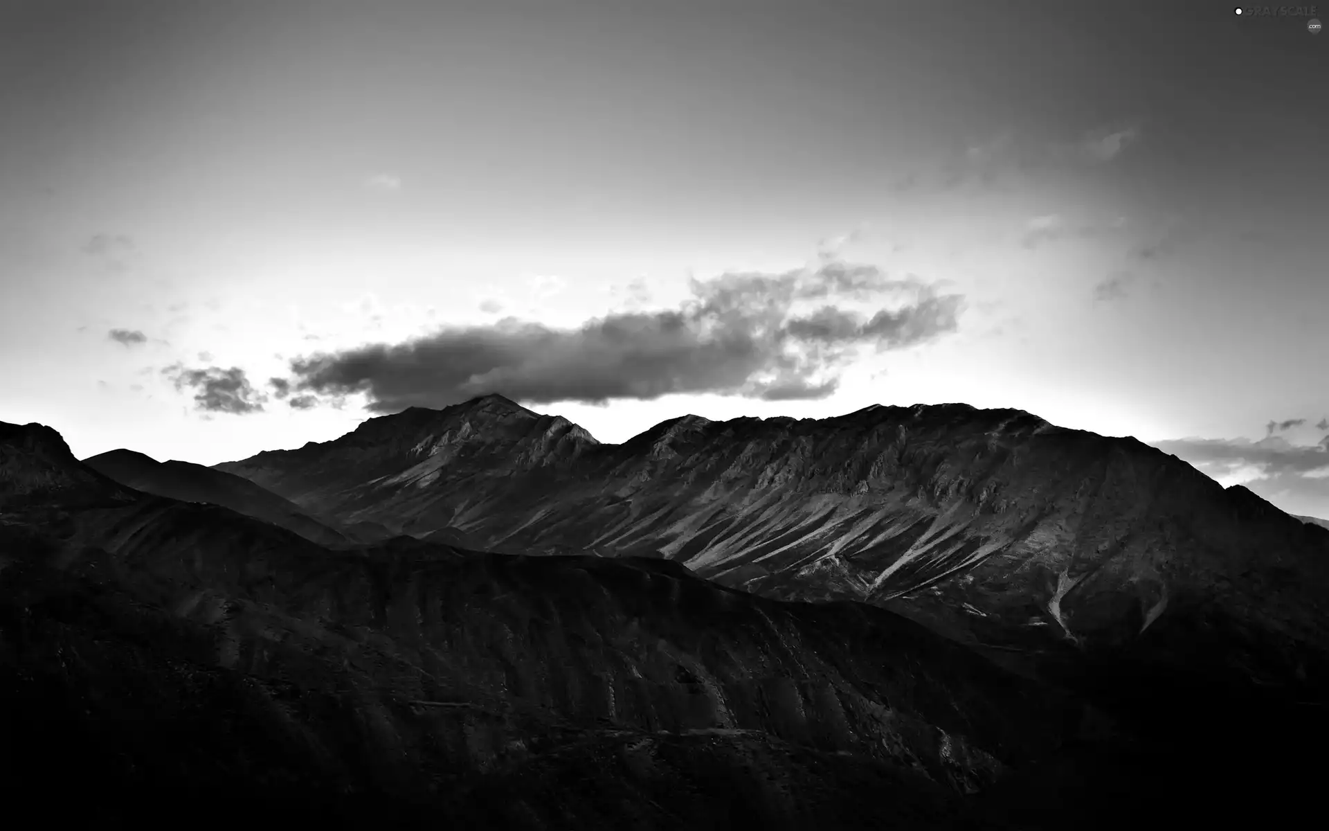 clouds, Mountains, Sky