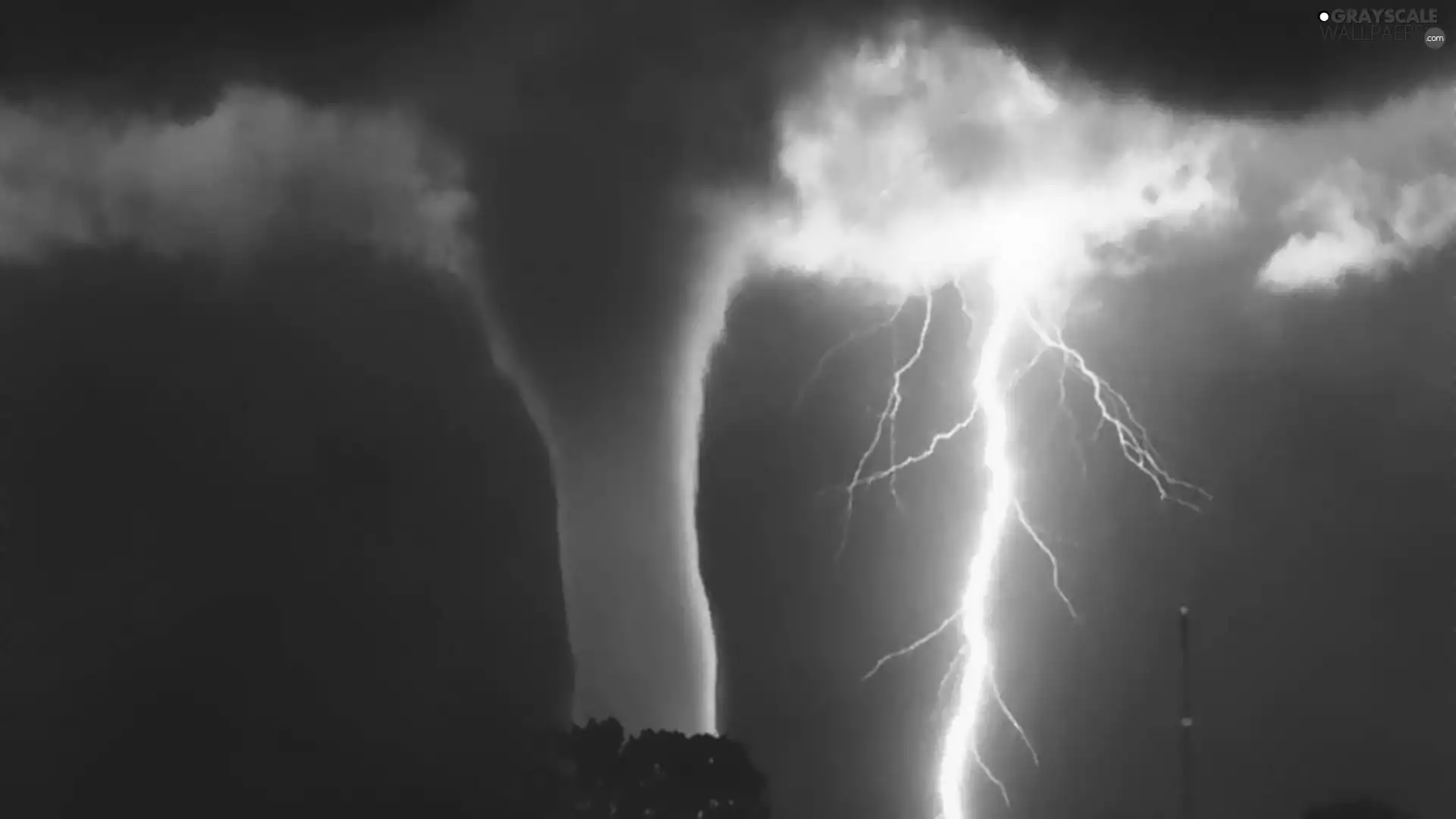 clouds, Twister, Storm