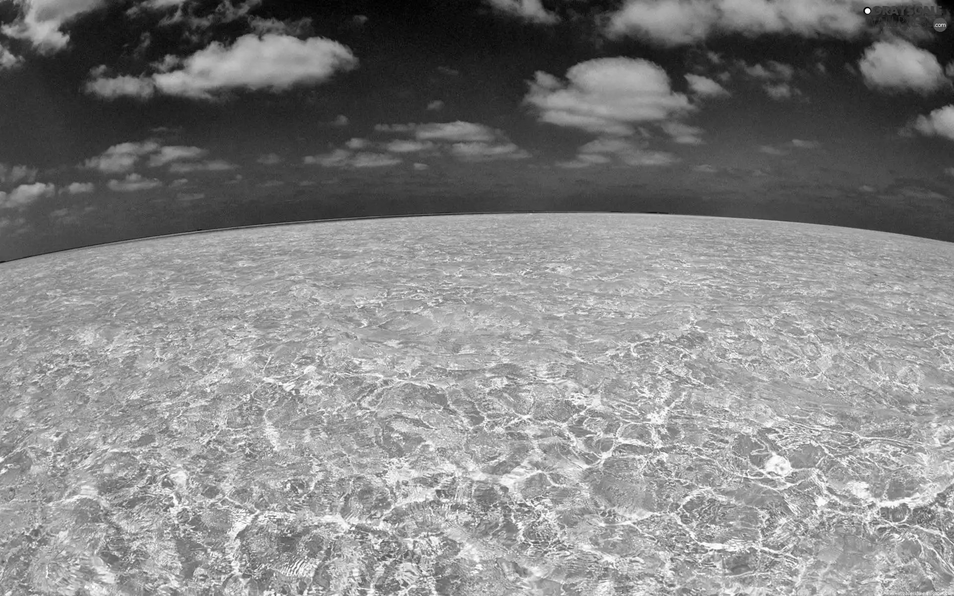 clouds, sea, Waves