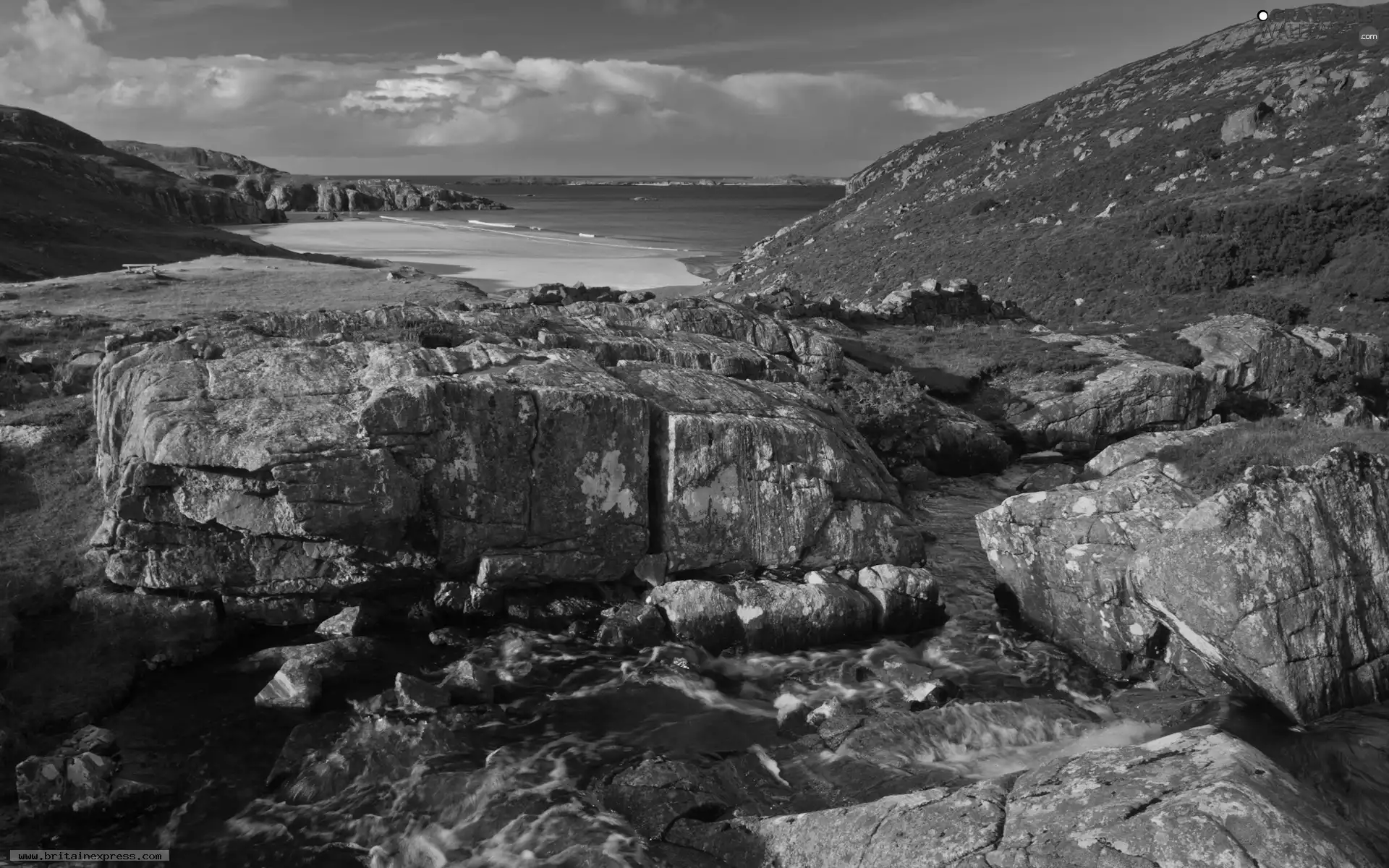 Coast, The Hills, Beaches, stony, sea