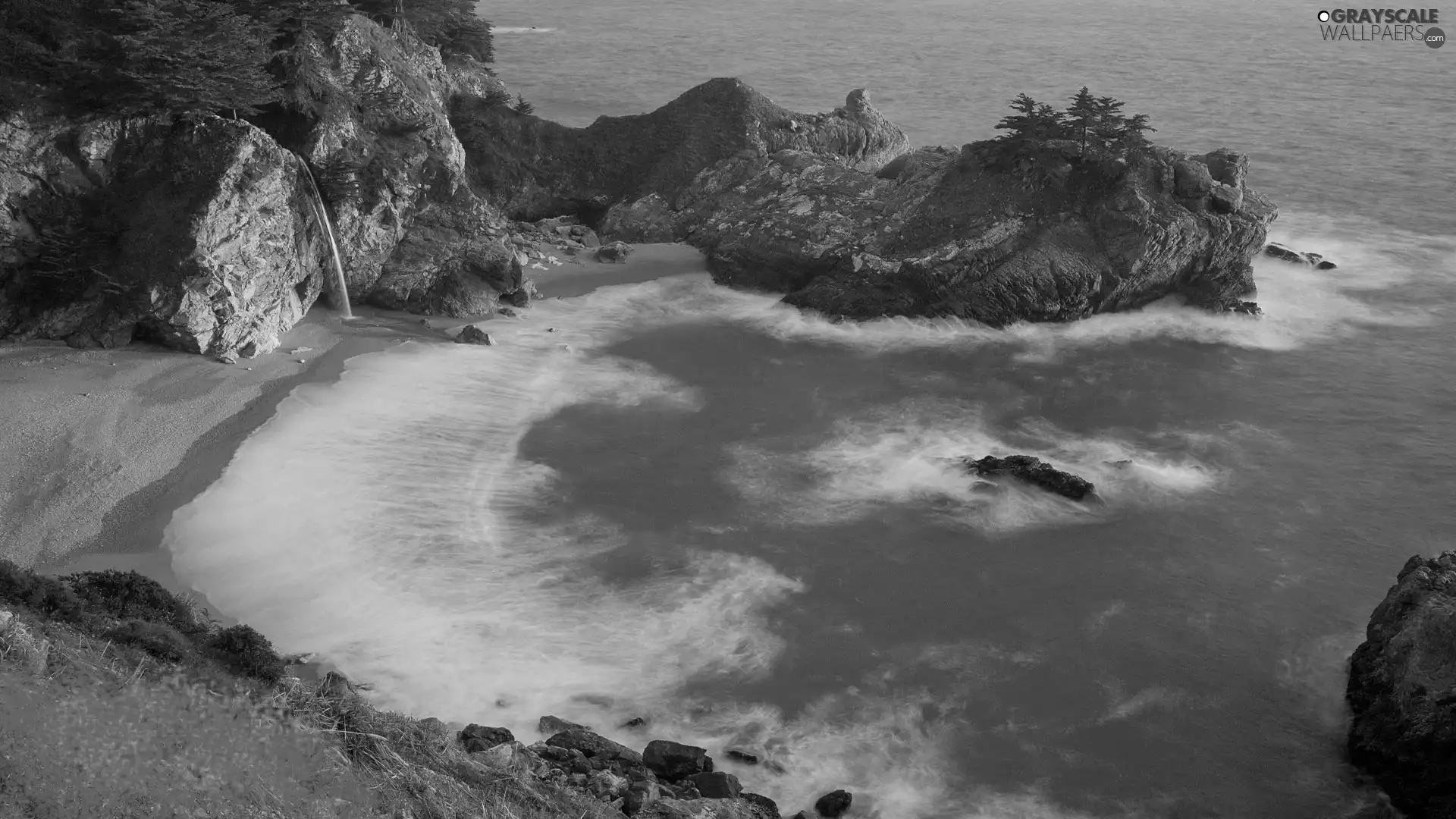 rocks, Sand, Coast, water