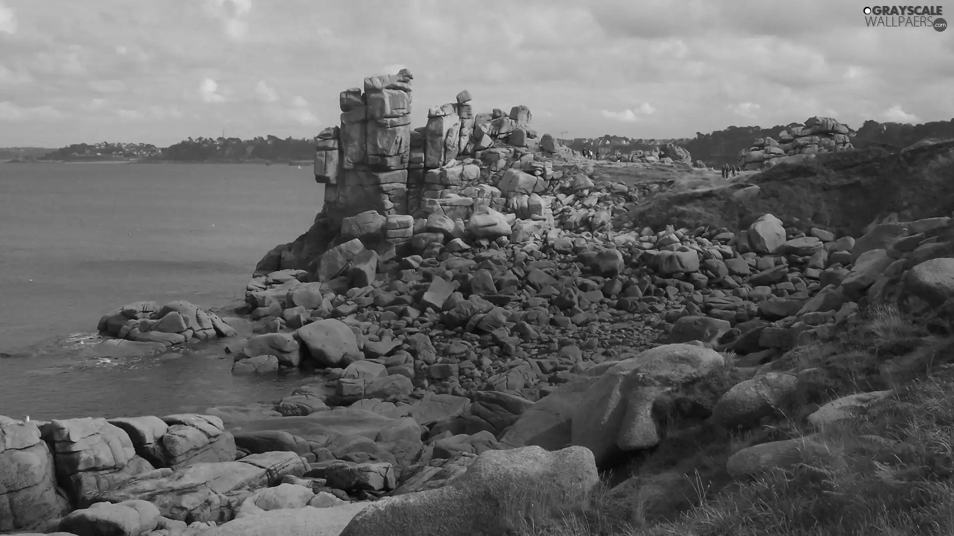 Coast, sea, Rocky