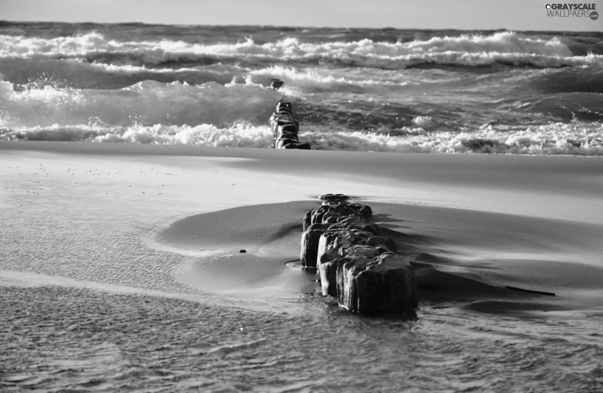 sea, breakwater, coast, rough