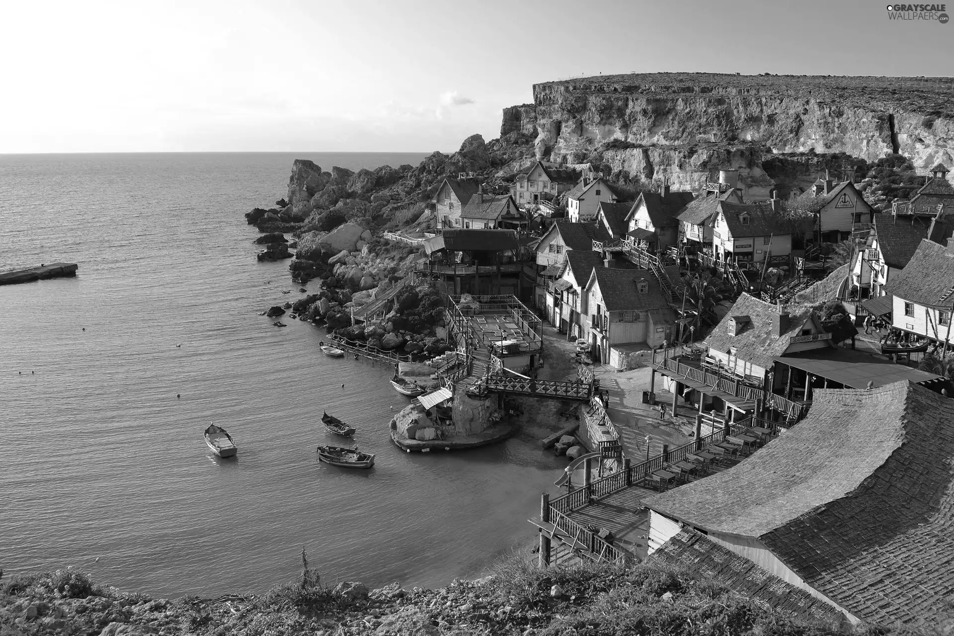 Coast, sea, Town, Mellieha, Malta