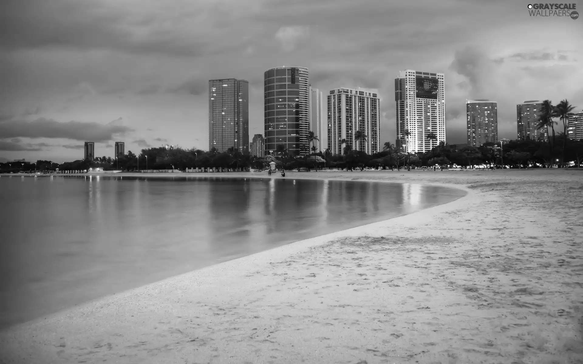 Coast, Beaches, skyscrapers