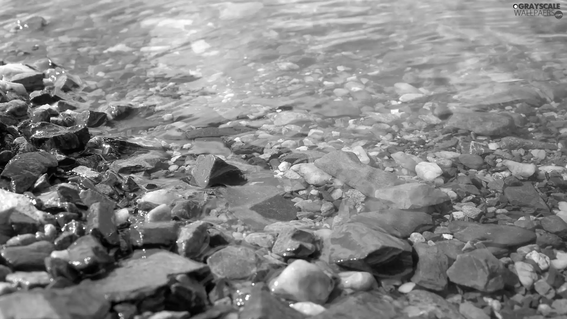 Stones, water, coast, clear