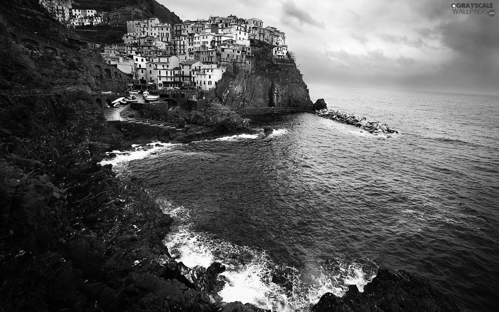 Town, Italy, Coast, Manarola