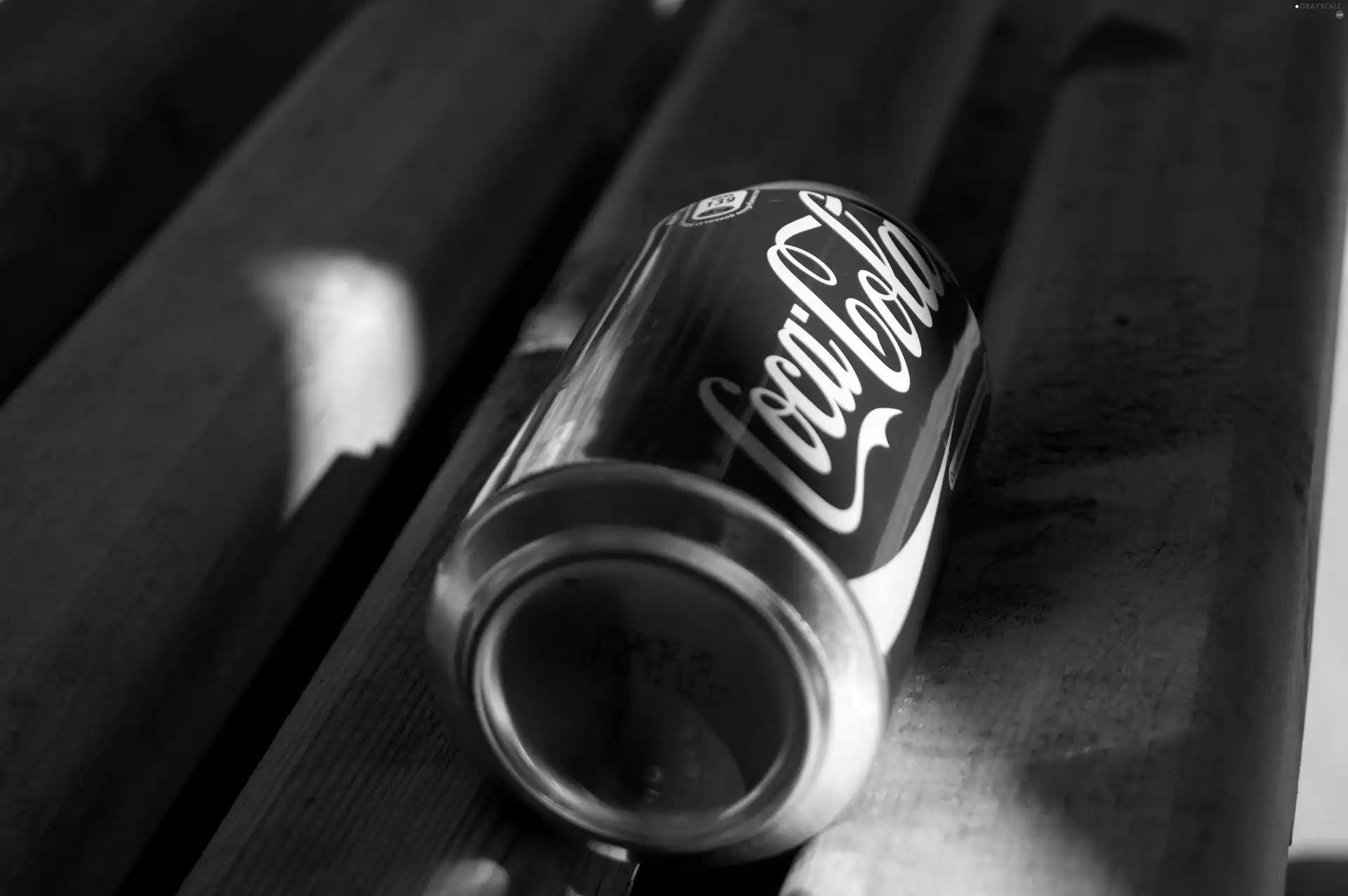 Can, Bench, Coca-Cola, drink