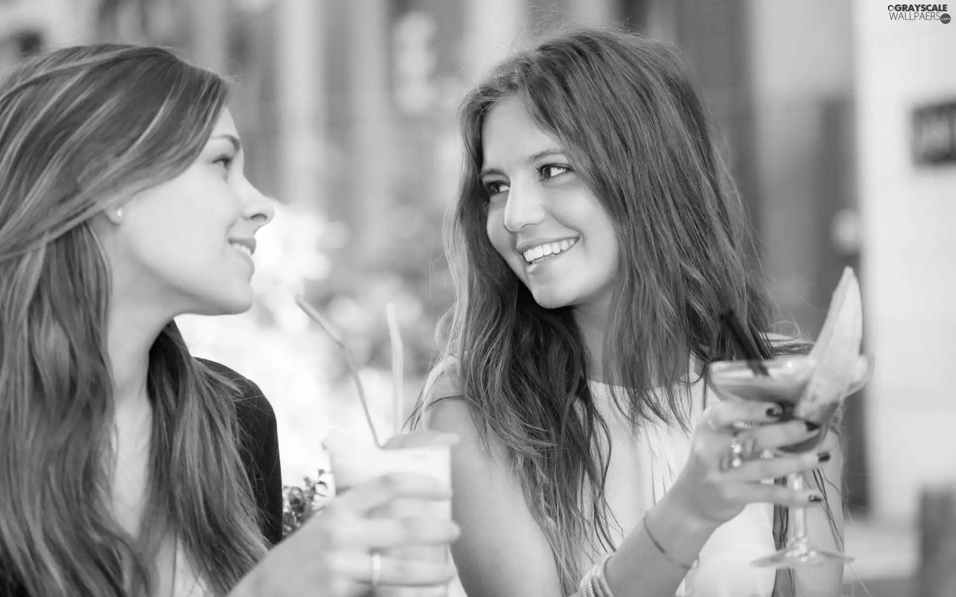Smiling, make-up, cocktails, Girls