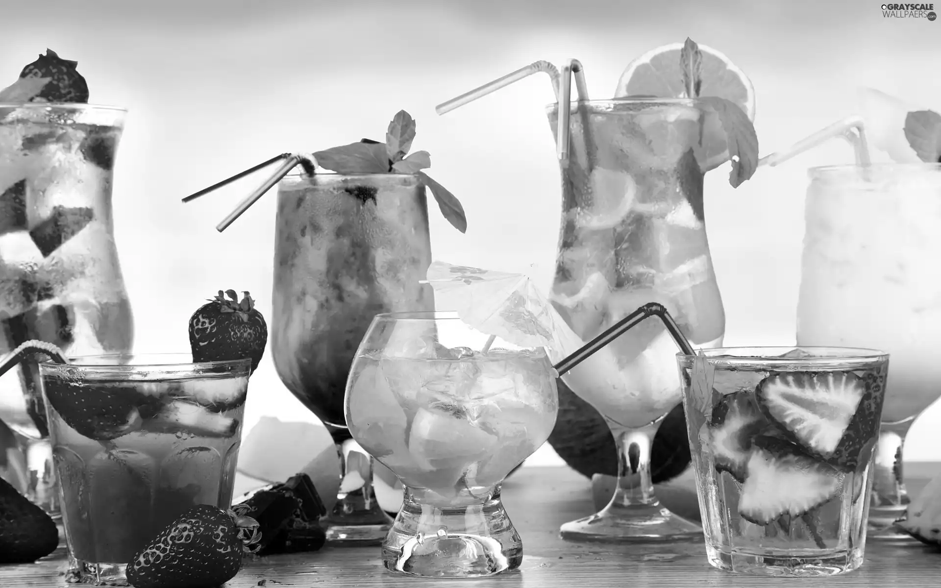 drinks, several flavors, color
